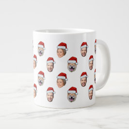 Kerstcadeau Santa Hat Gepersonaliseerde Gezicht 3  Grote Koffiekop