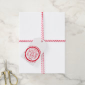 KERSTCADEAU santa leuke lijst stempel rood Cadeaulabel (Met Touw)