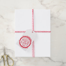 KERSTCADEAU santa leuke lijst stempel rood Cadeaulabel