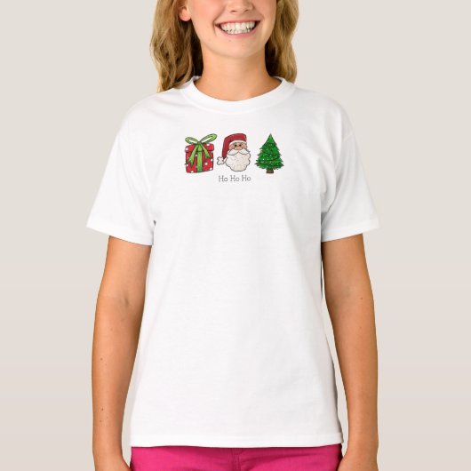 Kerstcadeau Santa Tree T-shirt (Voorkant)