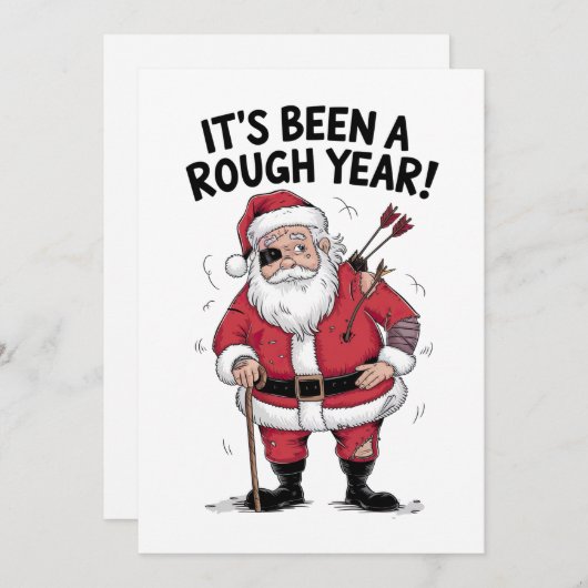 Kerstcadeau Sinterklaas Het is een zwaar jaar gewe Feestdagenkaart (Voorkant / Achterkant)