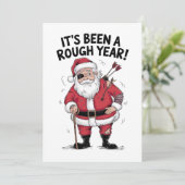 Kerstcadeau Sinterklaas Het is een zwaar jaar gewe Feestdagenkaart (Staand voorkant)