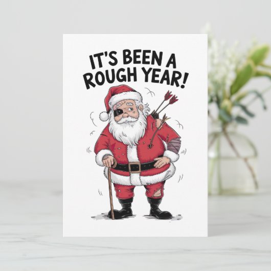 Kerstcadeau Sinterklaas Het is een zwaar jaar gewe Feestdagenkaart (Staand voorkant)