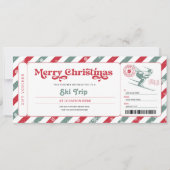 Kerstcadeau Ski Trip Ticket Bon Kaart (Voorkant)