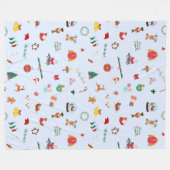 Kerstcadeau sneeuwpop sneeuwvlokken schattige wint fleece deken (Voorkant (Horizontaal))