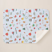 Kerstcadeau sneeuwpop sneeuwvlokken schattige wint sherpa deken (Voorkant (horizontaal))