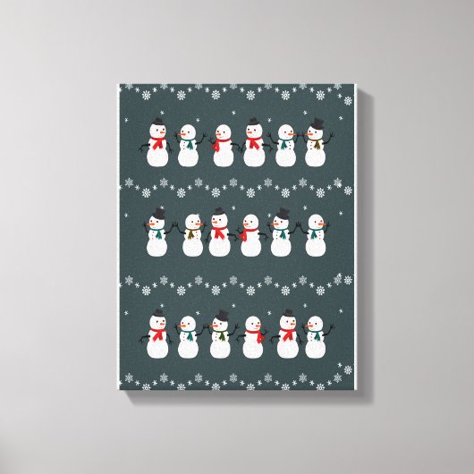kerstcadeau | Snowman door sneeuw Canvas Afdruk (Voorkant)