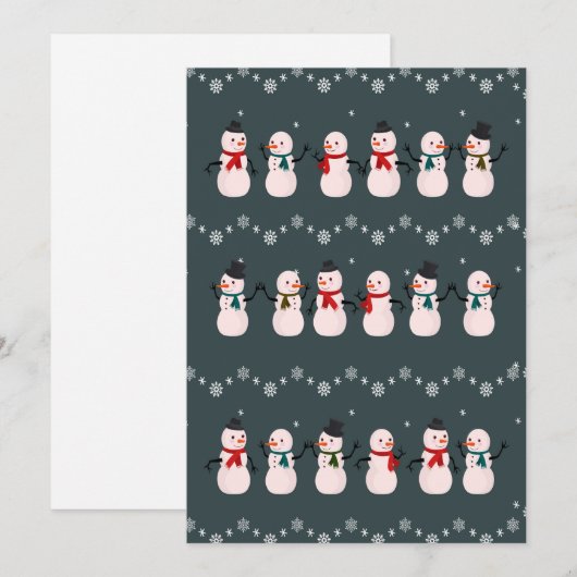 kerstcadeau | Snowman door sneeuw Feestdagenkaart (Voorkant / Achterkant)