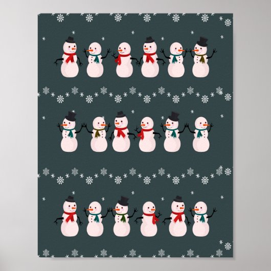 kerstcadeau | Snowman door sneeuw Poster (Voorkant)