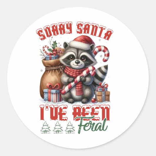 Kerstcadeau Sorry Kerstman Ronde Sticker (Voorkant)