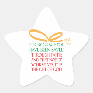 kerstcadeau ster sticker