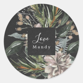 Kerstcadeau Sticker Floral Chalkboard Holiday