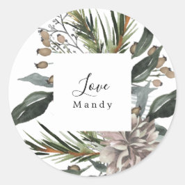 Kerstcadeau Sticker  Floral Holiday