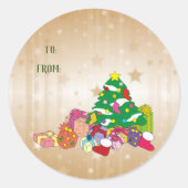 Kerstcadeau sticker Golden, To and From, (Voorkant)