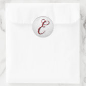 kerstcadeau sticker rood monogram (Tas)