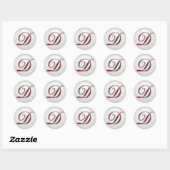kerstcadeau sticker rood monogram (Vel)