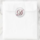 kerstcadeau sticker rood monogram (Tas)