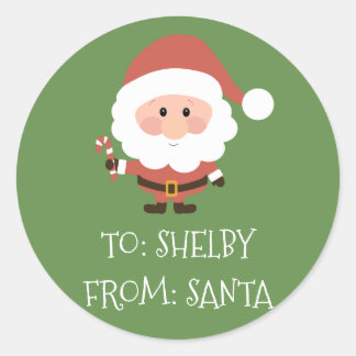 Kerstcadeau Sticker van Santa