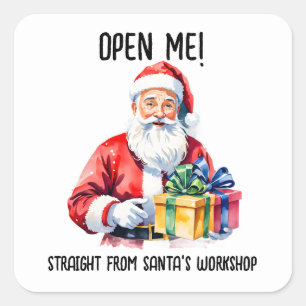 Kerstcadeau Stickers – ‘Open mij! Rechtstreeks van