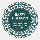 Kerstcadeau Stickers Traditionele Volkskunst Stijl (Voorkant)