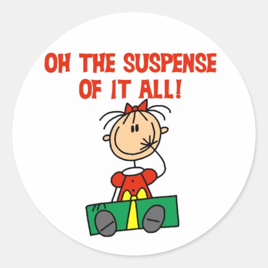 Kerstcadeau Suspense Tshirts en Cadeaus Ronde Sticker (Voorkant)