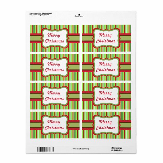 Kerstcadeau Tag Labels (Full Sheet)