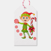 Kerstcadeau Tags Elf pepermunt Cadeaulabel (Voorkant)