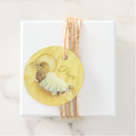 Kerstcadeau Tags Jezus in Manger Vrede Bedankjes Labels