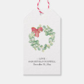 Kerstcadeau Tags Waterverf krans Cadeaulabel (Voorkant)
