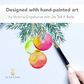 Kerstcadeau Tags Waterverf Roze & Groen Cadeaulabel