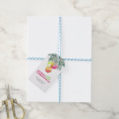 Kerstcadeau Tags Waterverf Roze & Groen Cadeaulabel (Met Touw)
