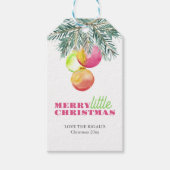 Kerstcadeau Tags Waterverf Roze & Groen Cadeaulabel (Voorkant)