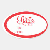 Kerstcadeau-tagsticker Ovale Sticker (Voorkant)