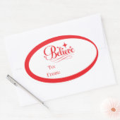 Kerstcadeau-tagsticker Ovale Sticker (Envelop)