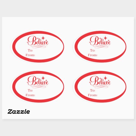 Kerstcadeau-tagsticker Ovale Sticker (Vel)