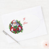 Kerstcadeau-tagsticker Ovale Sticker (Envelop)