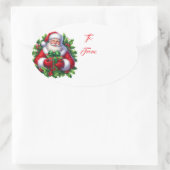 Kerstcadeau-tagsticker Ovale Sticker (Tas)