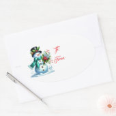 Kerstcadeau-tagsticker Ovale Sticker (Envelop)