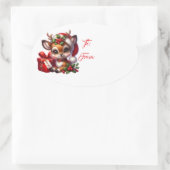 Kerstcadeau-tagsticker Ovale Sticker (Tas)