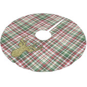 kerstcadeau Tartan Gold Deer Buck Tree Skirt Kerstboom Rok (Gekanteld)