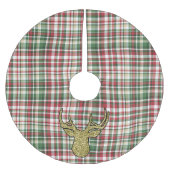 kerstcadeau Tartan Gold Deer Buck Tree Skirt Kerstboom Rok (Voorkant)