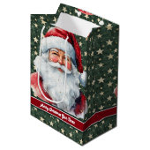 Kerstcadeau Tas met Sinterklaas en Monogram Medium Cadeauzakje (Voorkant Gekanteld)