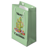 Kerstcadeau Tas Small - Merry Cactusmus Klein Cadeauzakje (Voorkant Gekanteld)