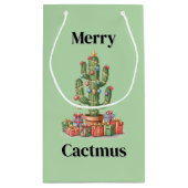 Kerstcadeau Tas Small - Merry Cactusmus Klein Cadeauzakje (Achterkant)