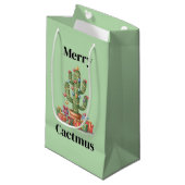 Kerstcadeau Tas Small - Merry Cactusmus Klein Cadeauzakje (Voorkant Gekanteld)