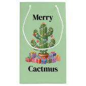Kerstcadeau Tas Small - Merry Cactusmus Klein Cadeauzakje (Achterkant)