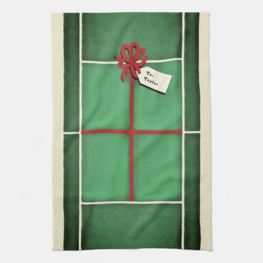 Kerstcadeau tennis theedoek (Verticaal)
