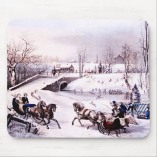 kerstcadeau tijdens de winter muismat