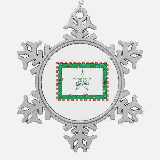 Kerstcadeau Tin Sneeuwvlok Ornament (Voorkant)