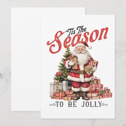 Kerstcadeau Tis The Season Kaart (Voorkant / Achterkant)